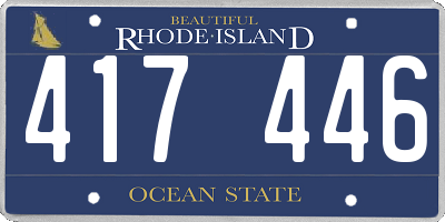RI license plate 417446