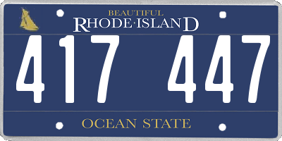 RI license plate 417447