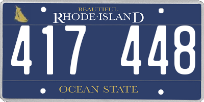 RI license plate 417448