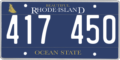 RI license plate 417450
