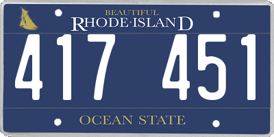RI license plate 417451