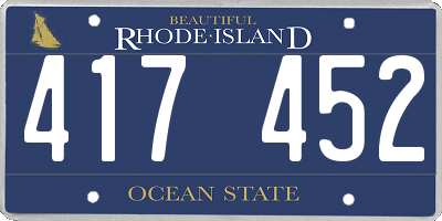 RI license plate 417452