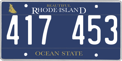 RI license plate 417453
