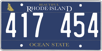 RI license plate 417454