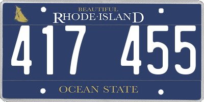 RI license plate 417455