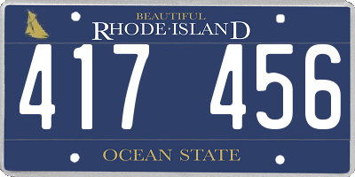 RI license plate 417456
