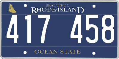 RI license plate 417458