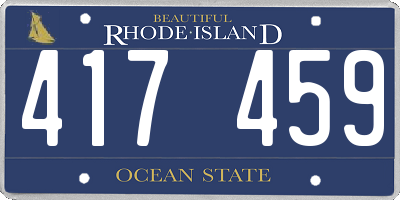 RI license plate 417459