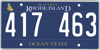 RI license plate 417463