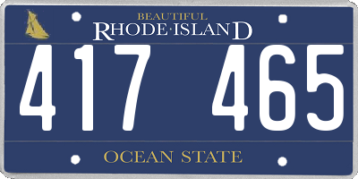 RI license plate 417465