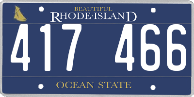 RI license plate 417466