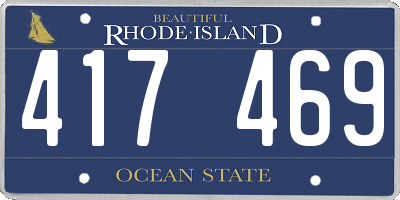 RI license plate 417469