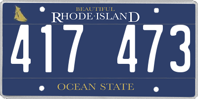 RI license plate 417473