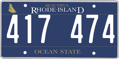 RI license plate 417474