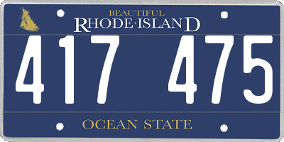 RI license plate 417475