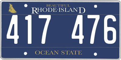 RI license plate 417476