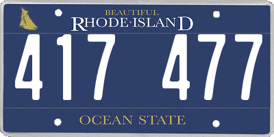 RI license plate 417477