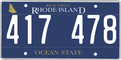RI license plate 417478
