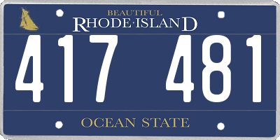 RI license plate 417481