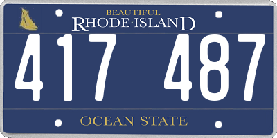 RI license plate 417487