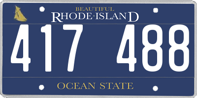RI license plate 417488