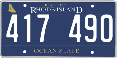 RI license plate 417490