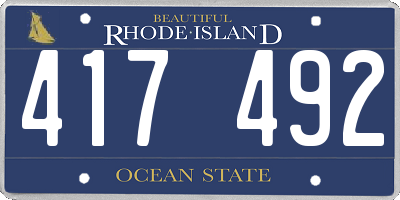 RI license plate 417492
