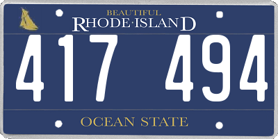RI license plate 417494