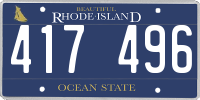 RI license plate 417496