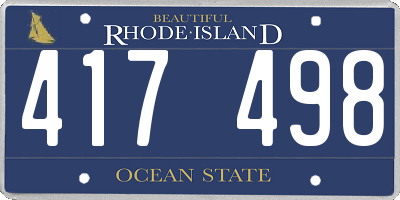 RI license plate 417498