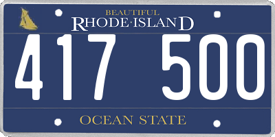 RI license plate 417500
