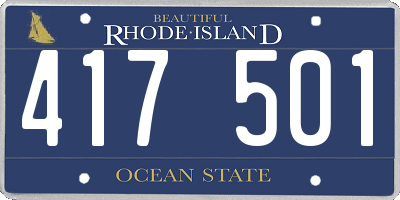 RI license plate 417501