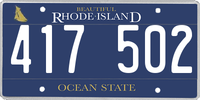 RI license plate 417502