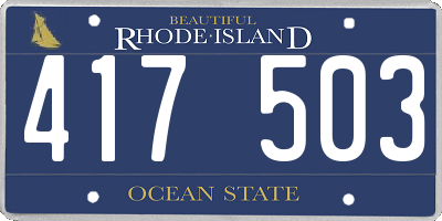RI license plate 417503