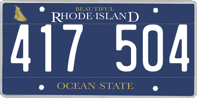 RI license plate 417504