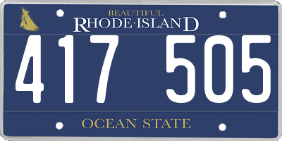 RI license plate 417505
