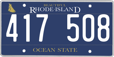 RI license plate 417508