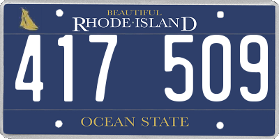 RI license plate 417509
