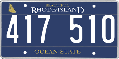 RI license plate 417510