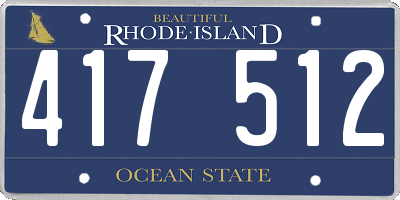 RI license plate 417512