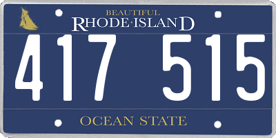 RI license plate 417515