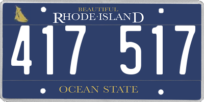 RI license plate 417517