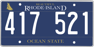 RI license plate 417521