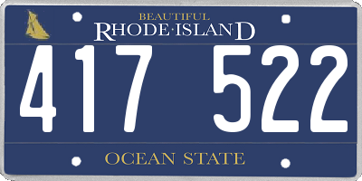 RI license plate 417522