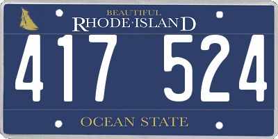 RI license plate 417524