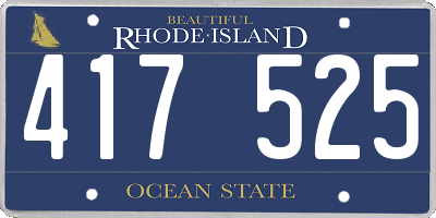RI license plate 417525