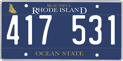 RI license plate 417531