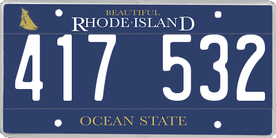 RI license plate 417532