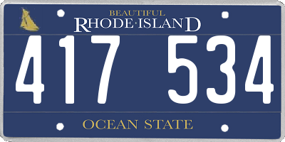 RI license plate 417534