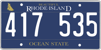 RI license plate 417535